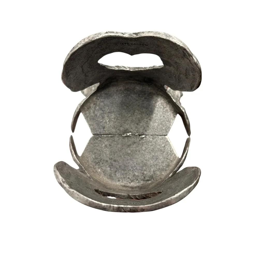 Wickens & Sticks Pewter Heart‎ Candle Holder Bow Ribbon Floral Accent Decor VTG